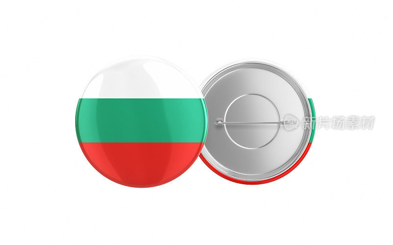 保加利亚国旗徽章别针动作捕捉，前后剪辑路径