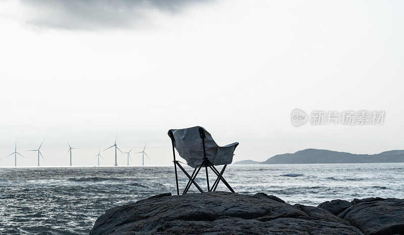 海上风电场和户外躺椅