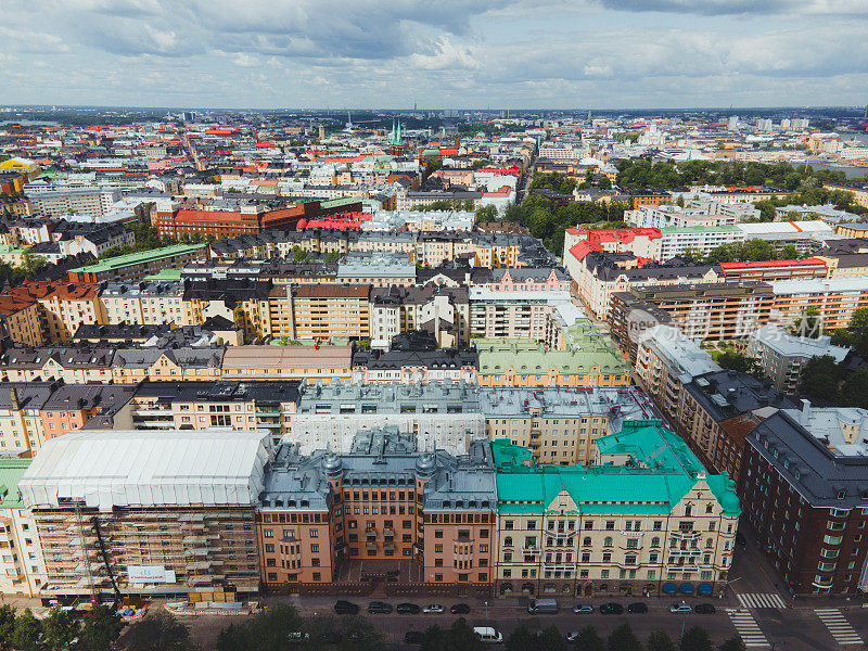 芬兰赫尔辛基的无人机景观