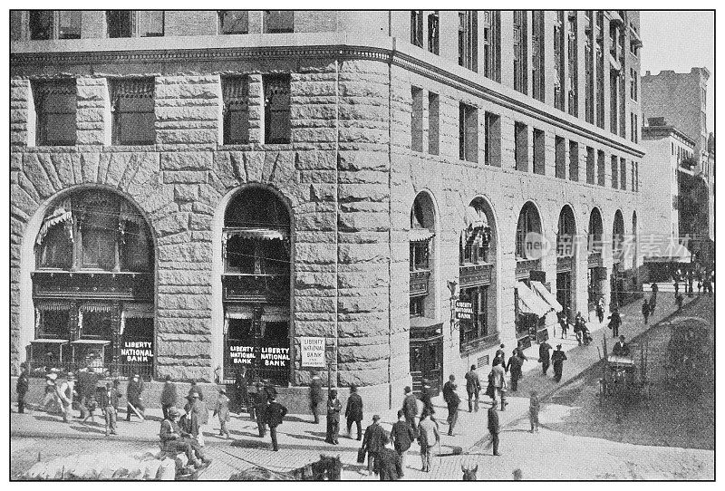 纽约的古董黑白照片:自由国家银行