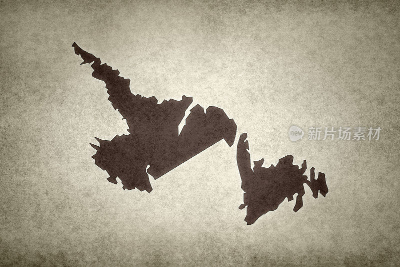 纽芬兰和拉布拉多省的Grunge地图