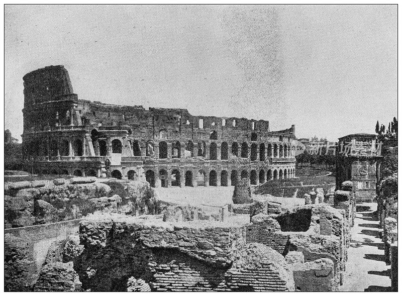 世界地标的古老照片(约1894年):罗马竞技场