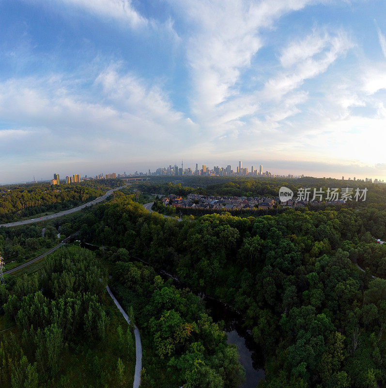 鸟瞰图和多伦多城市全景从上面