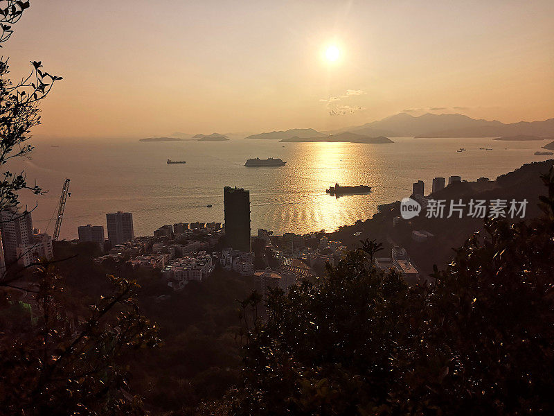 香港南海上的日落