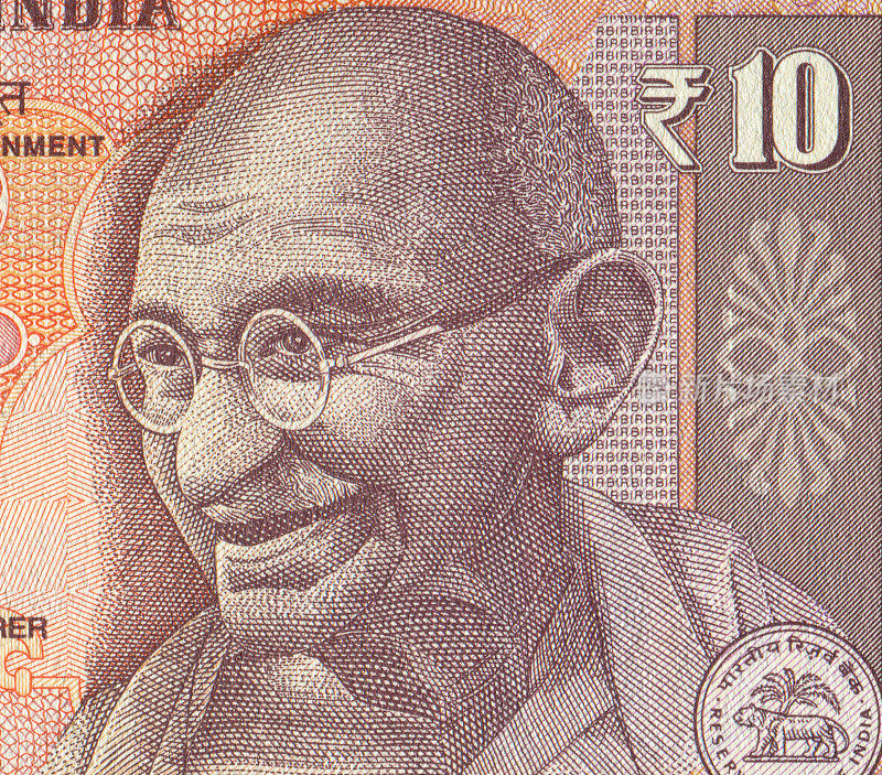 圣雄甘地印钞图案设计