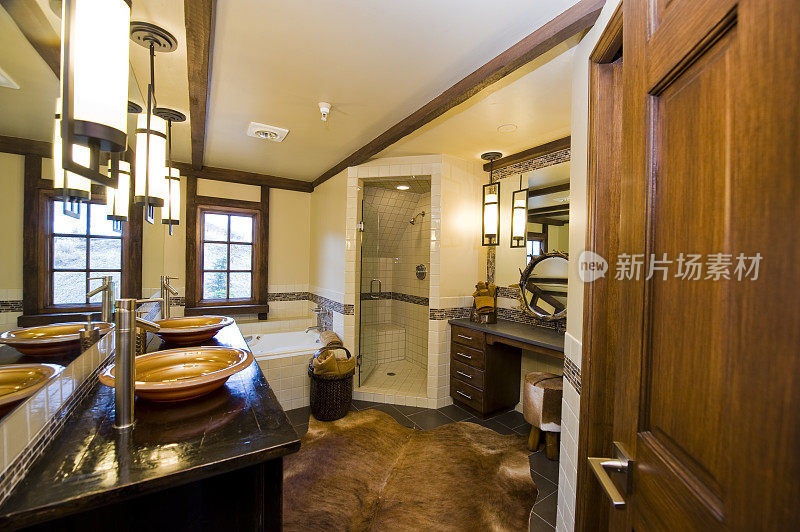 现代住宅中的主浴室