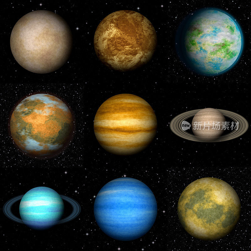 一系列太阳系行星产生纹理