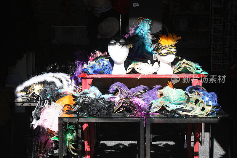 新奥尔良的狂欢节面具店