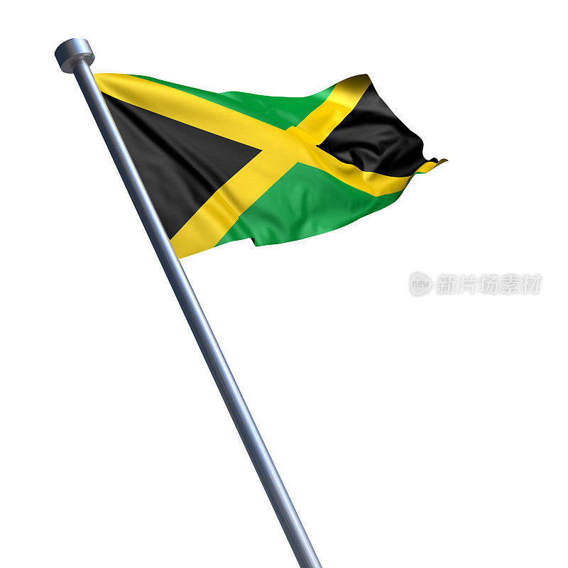 牙买加国旗孤立在白色