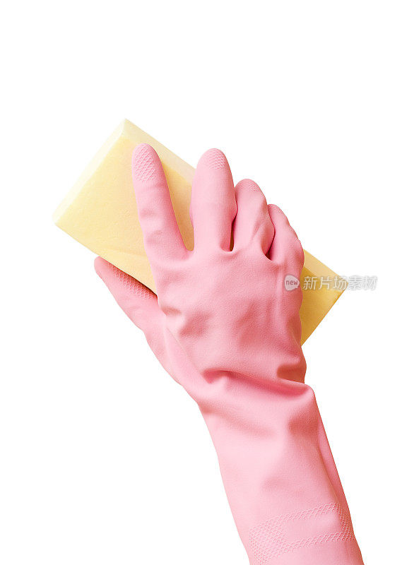 用海绵清洁手套