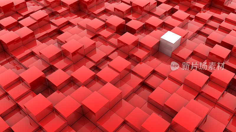 红色方块中的白色方块