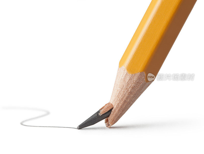 打断了。折尖铅笔。