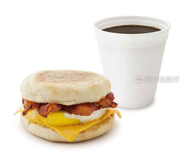 早餐三明治和咖啡