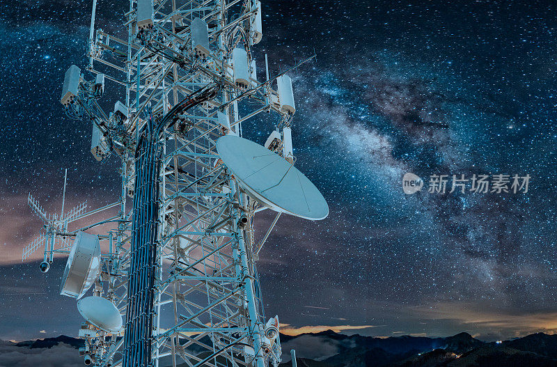 5G银河蜂窝基站:用于移动电话和视频数据传输的蜂窝通信基站