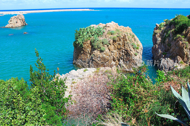 Cefalu海岸线，意大利西西里岛