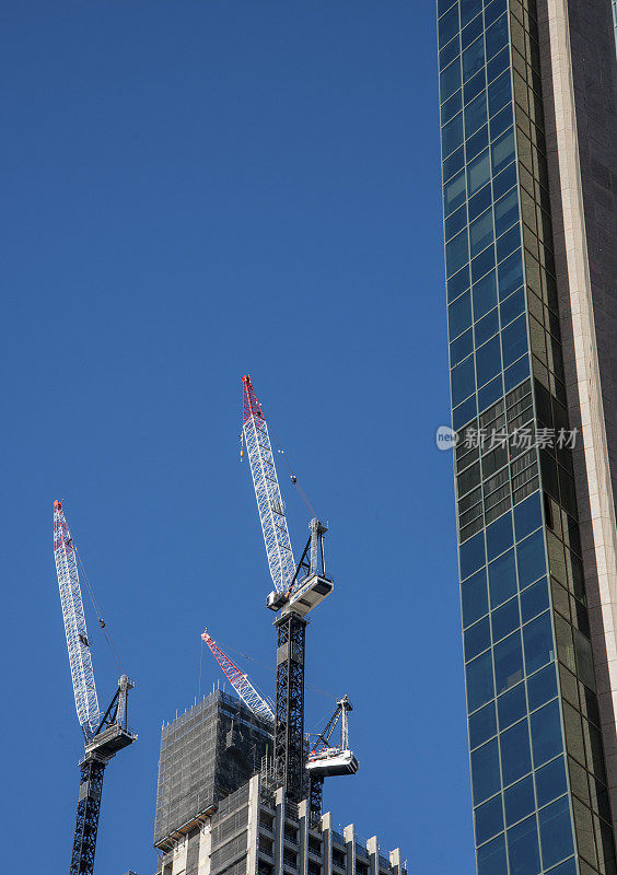 新南威尔士州悉尼建筑工地上的起重机。