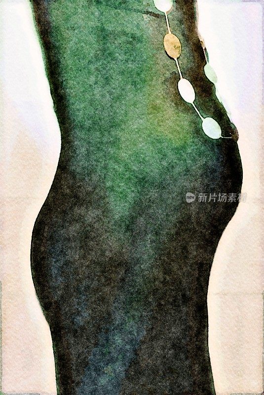 孕妇水彩插画