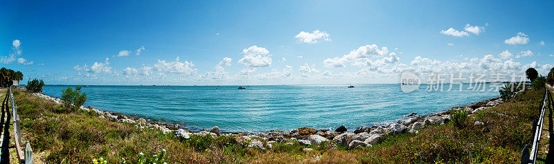 迈阿密比斯坎国家公园的全景海景