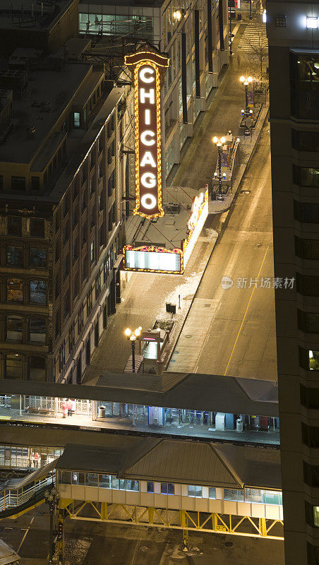 芝加哥街夜景鸟瞰图(XXXL)