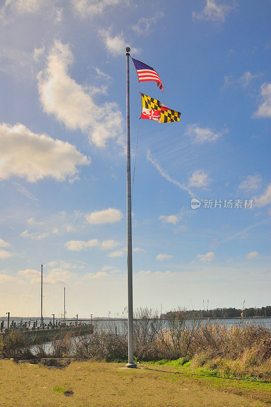 马里兰州国旗与美国国旗