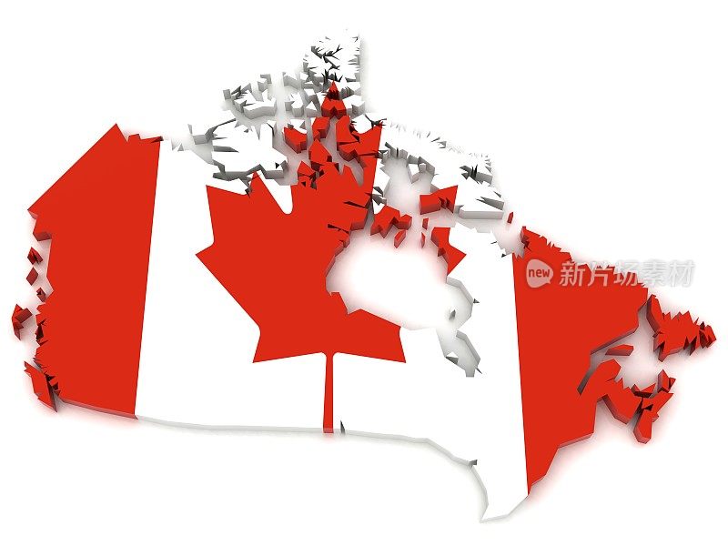 加拿大国旗地图