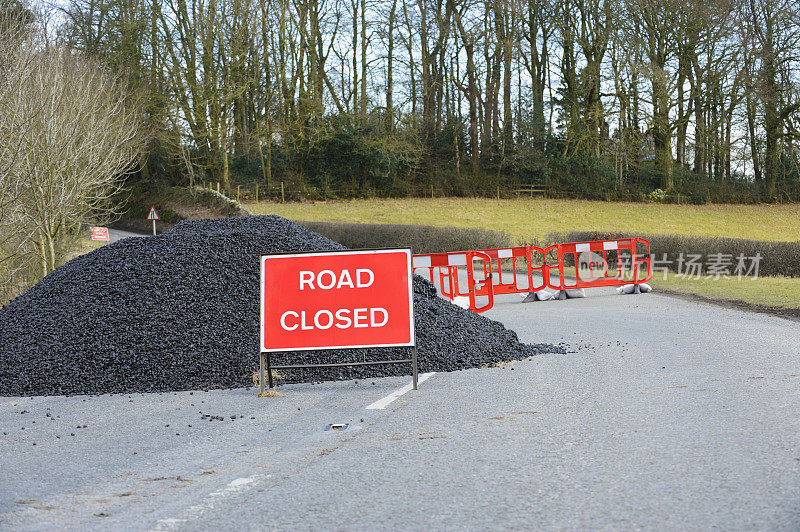 英国苏格兰乡村道路关闭标志