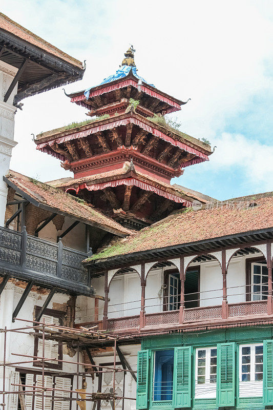 尼泊尔加德满都帕坦杜巴广场的建筑细节
