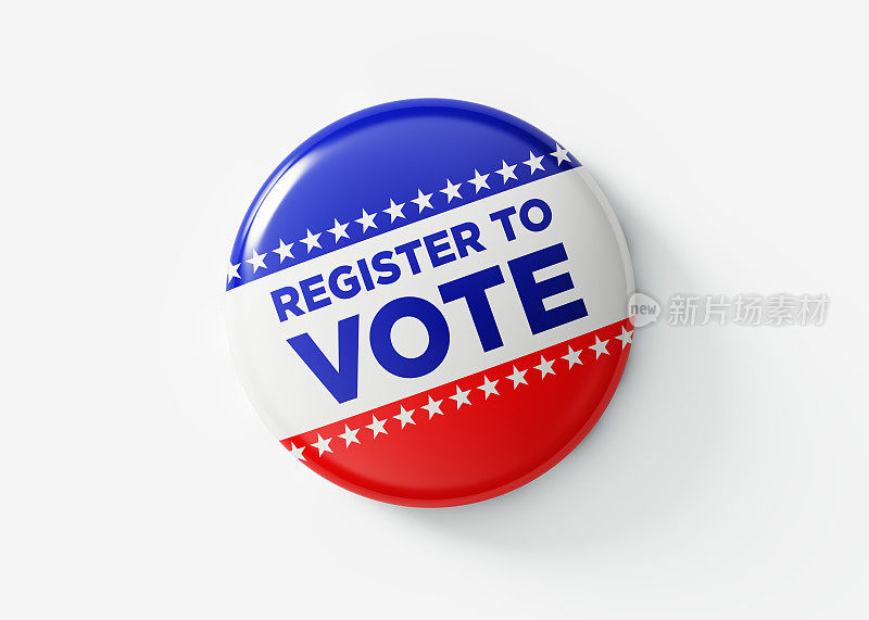 注册投票徽章在美国的选举