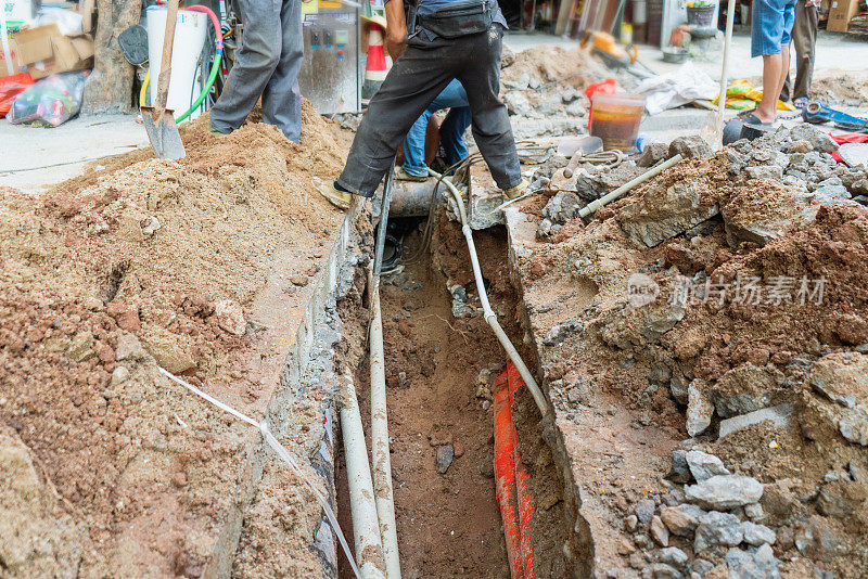 城市乡村街道地下管线建设