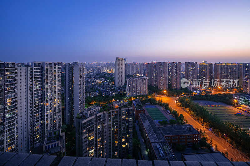 成都市夜景天际线