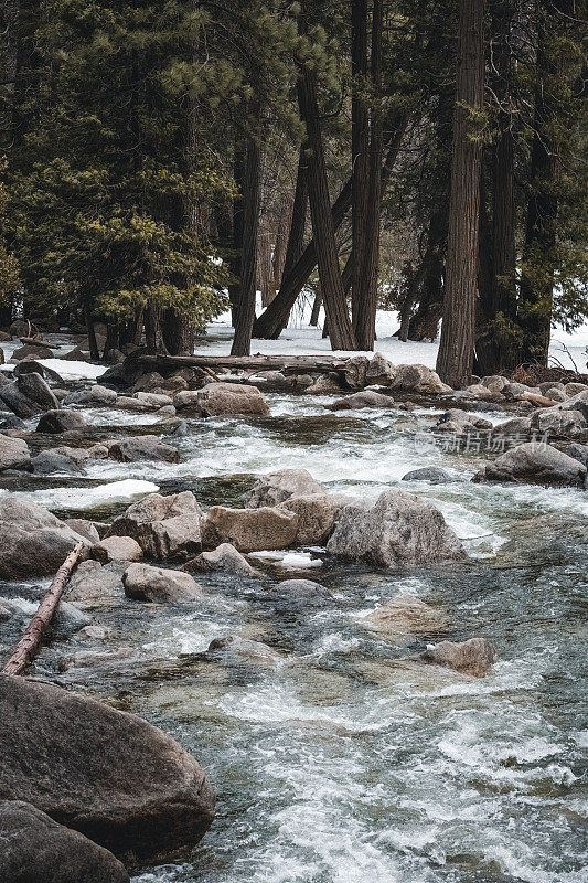 约塞米蒂山谷的默塞德河