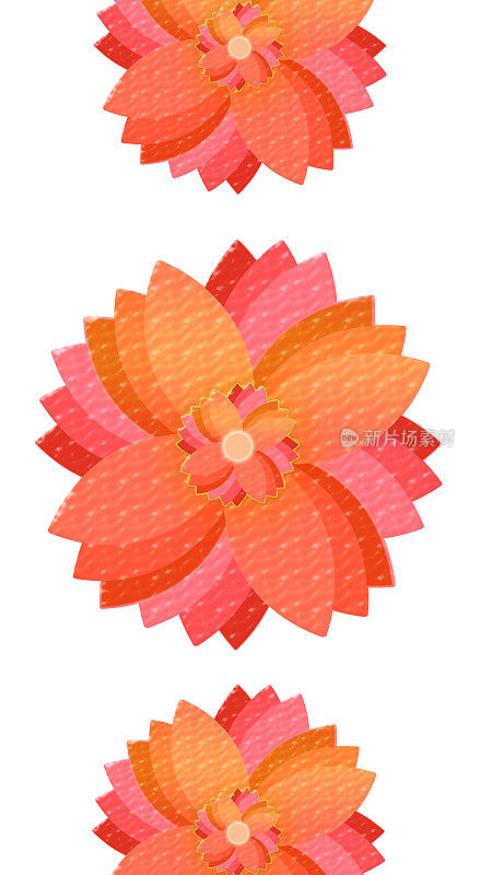 特写一束粉红橙花艺术在红白背景。
