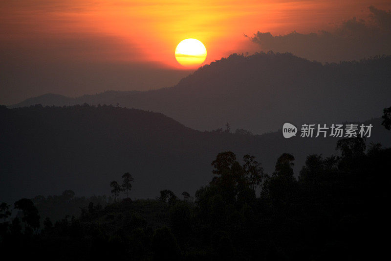 亚齐，seulawah山之间的日出景象