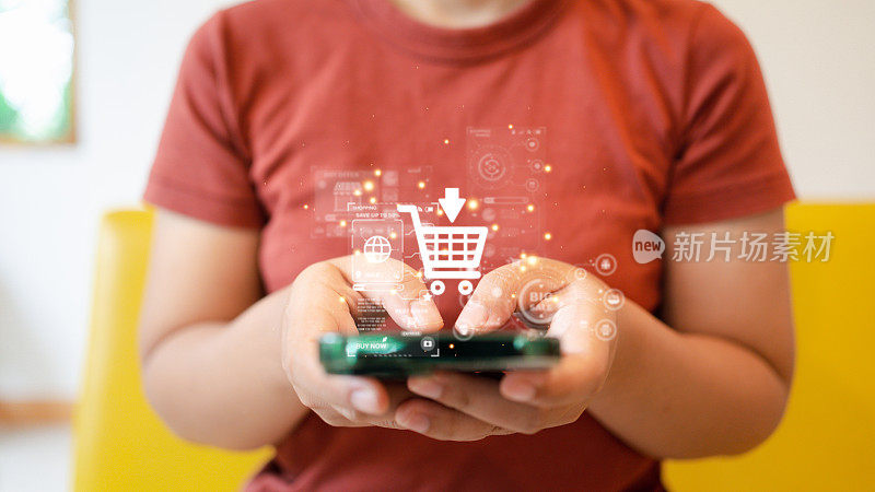 移动购物创新触摸智能手机屏幕虚拟网上购物体验