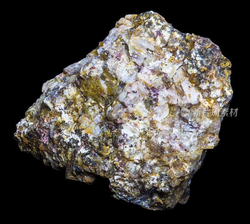 伟晶岩靠近许多晶体。