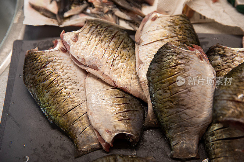 淡水鱼准备，生鱼特写