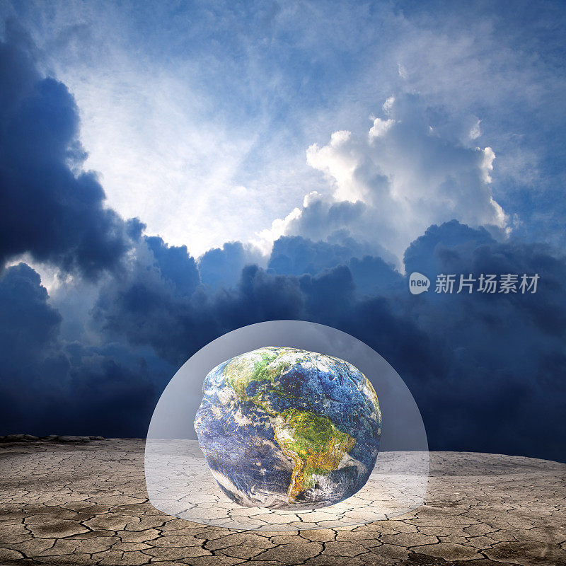 气候变化概念的变形地球地球在玻璃罐子