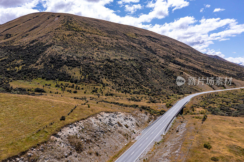 普卡基湖和南阿尔卑斯山，库克山路，本奥豪，新西兰80号州公路