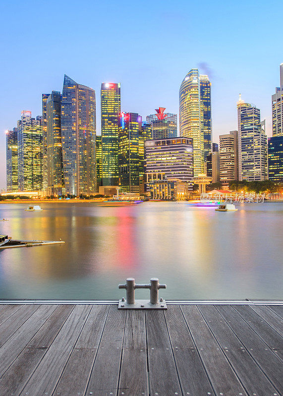 新加坡金融区及商业大厦景观