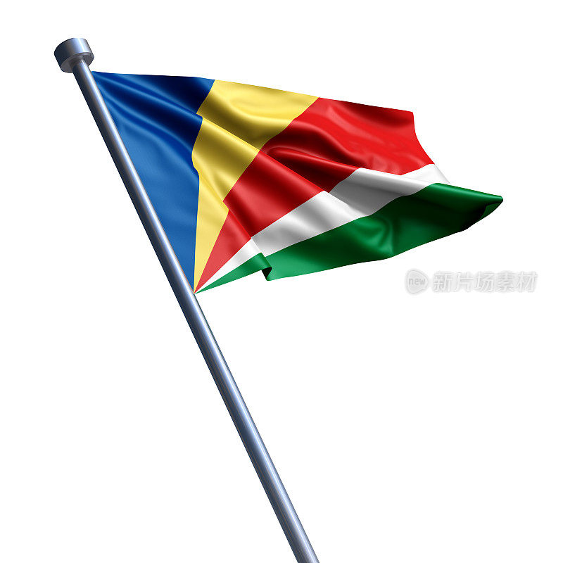 塞舌尔旗孤立在白色