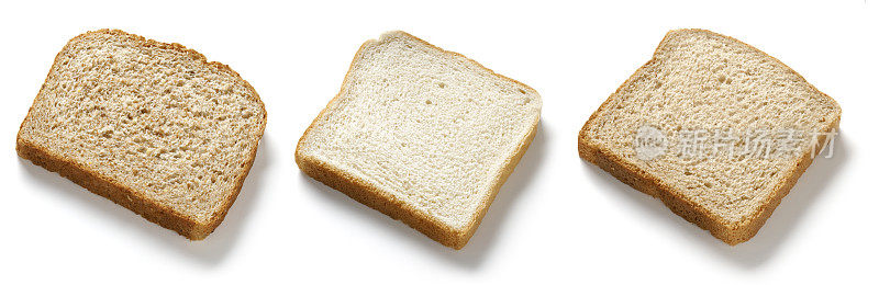 采购产品面包，全麦，白色和小麦三明治片