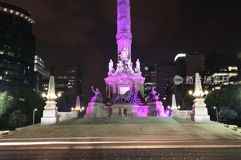 墨西哥墨西哥城的天使夜景。