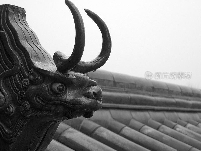 中国皇家屋顶与龙的形象