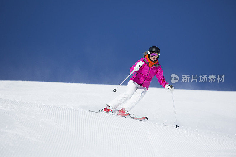 寒假，女子滑雪