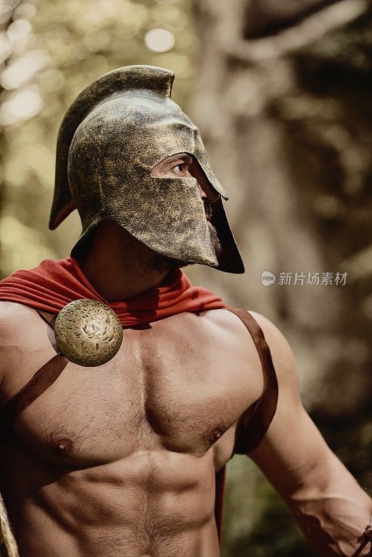 身披铠甲的强壮罗马战士