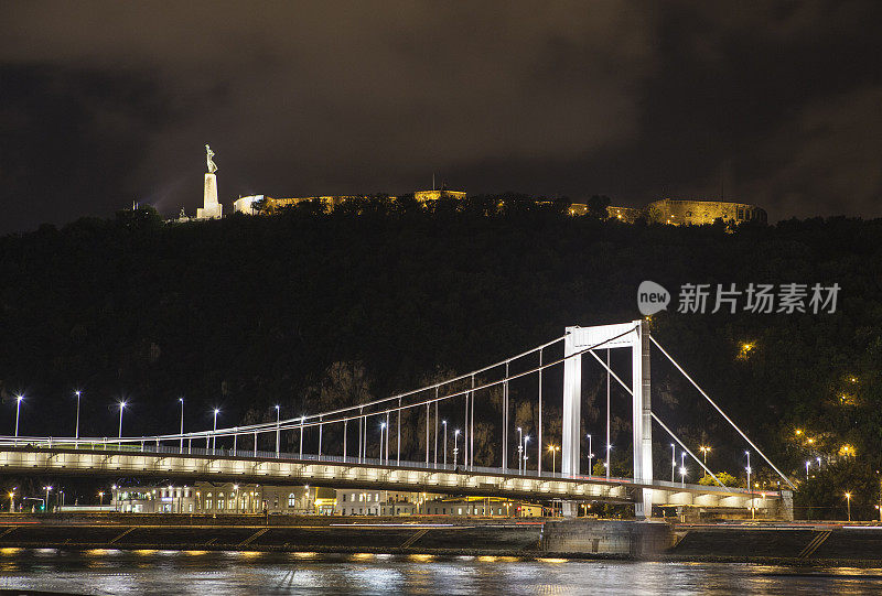 匈牙利布达佩斯的伊丽莎白桥和城堡