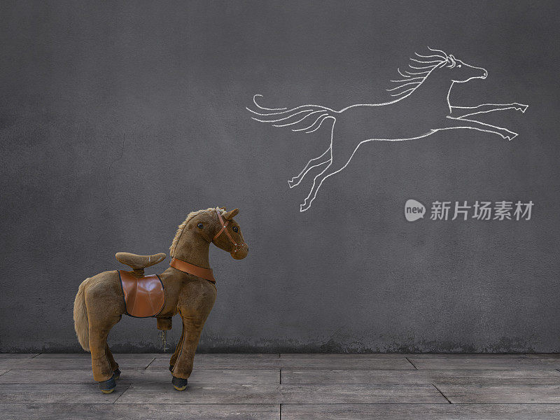 梦想有轮子的毛绒行走的马:成为真正的马