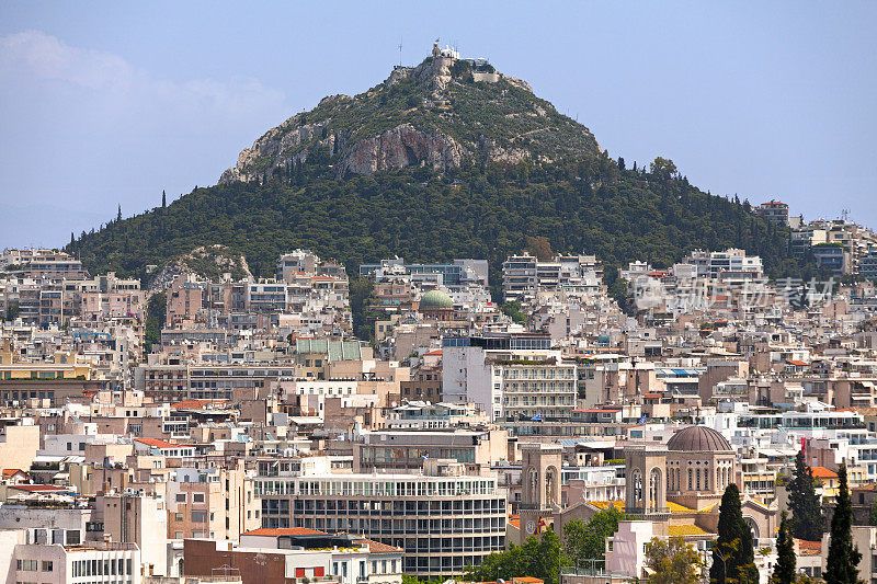 雅典的城市景观和利卡贝图斯山