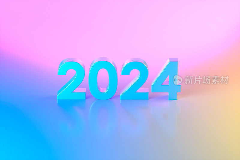 2024新年圣诞霓虹灯背景
