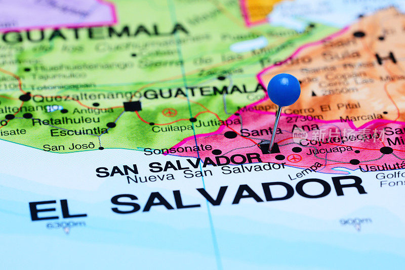 圣萨尔瓦多被钉在美国地图上